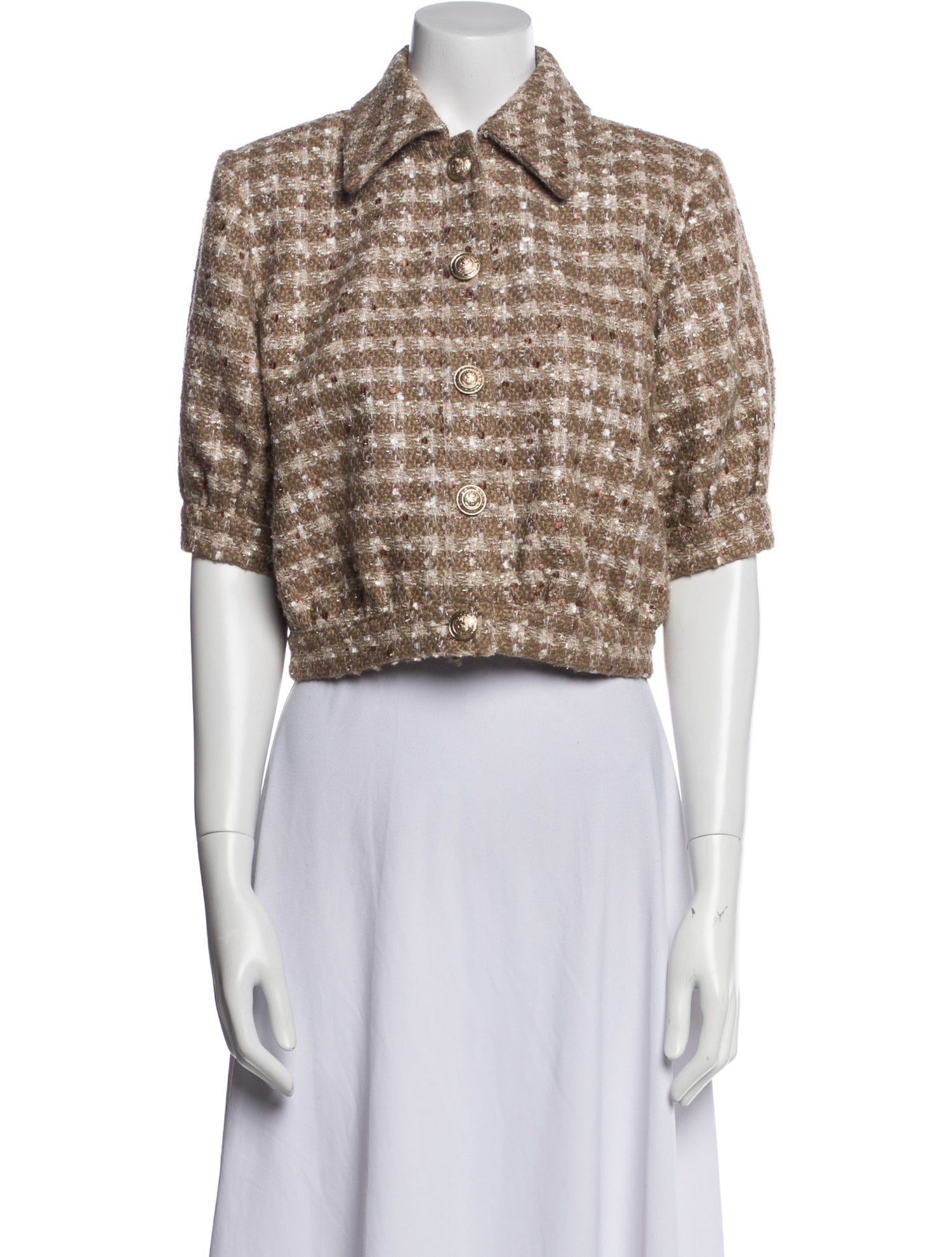 L'Agence Tweed Pattern Evening Jacket