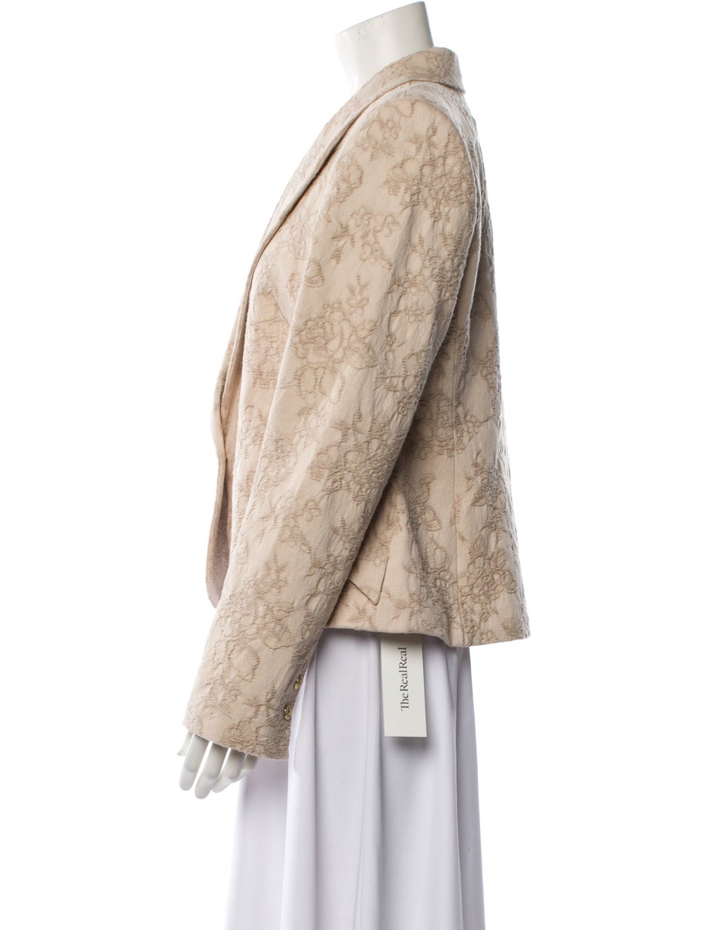 L'Agence Jacket Neutrals Patterned Embroidered Ac… - image 2