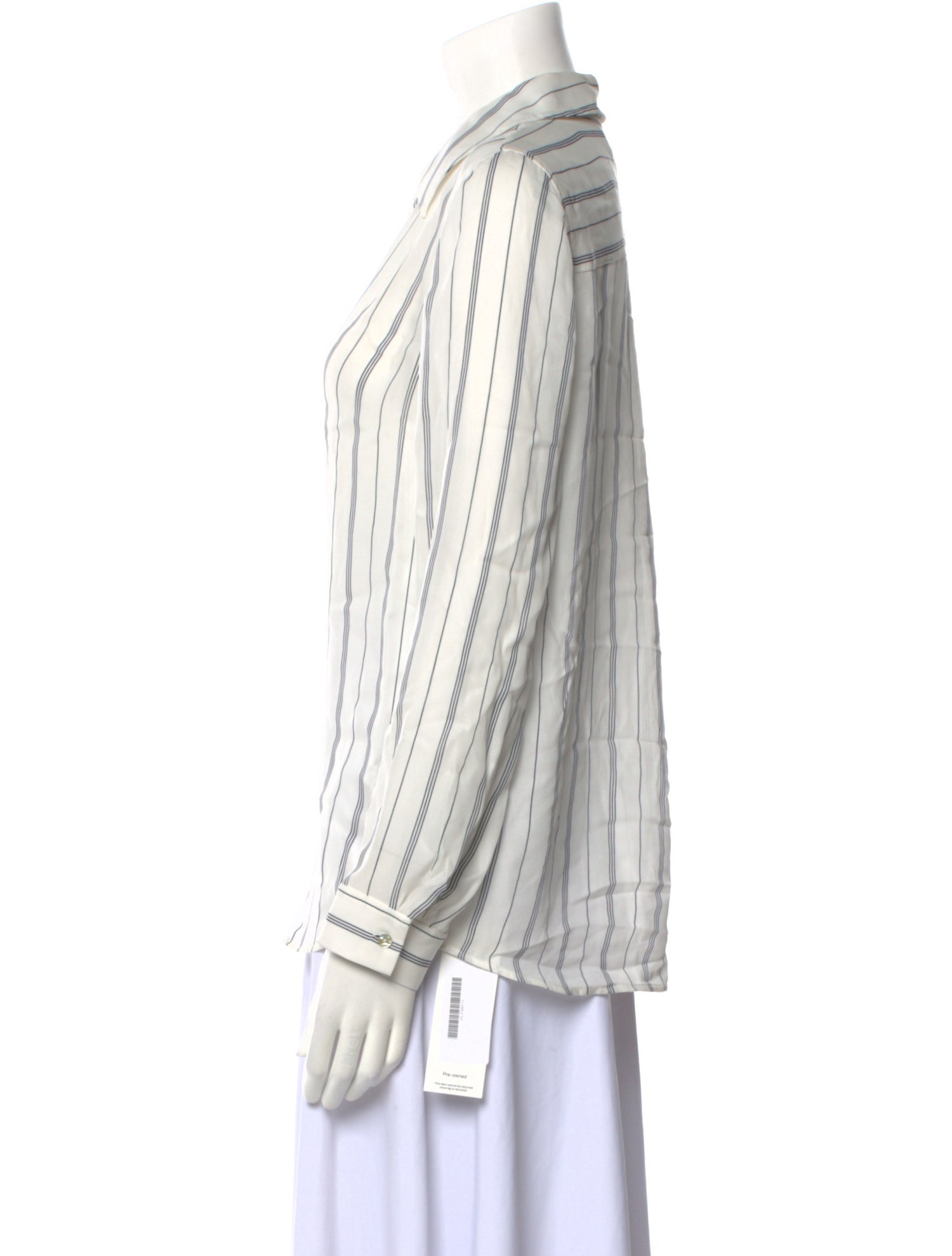 L'Agence Silk Striped Button-Up Top