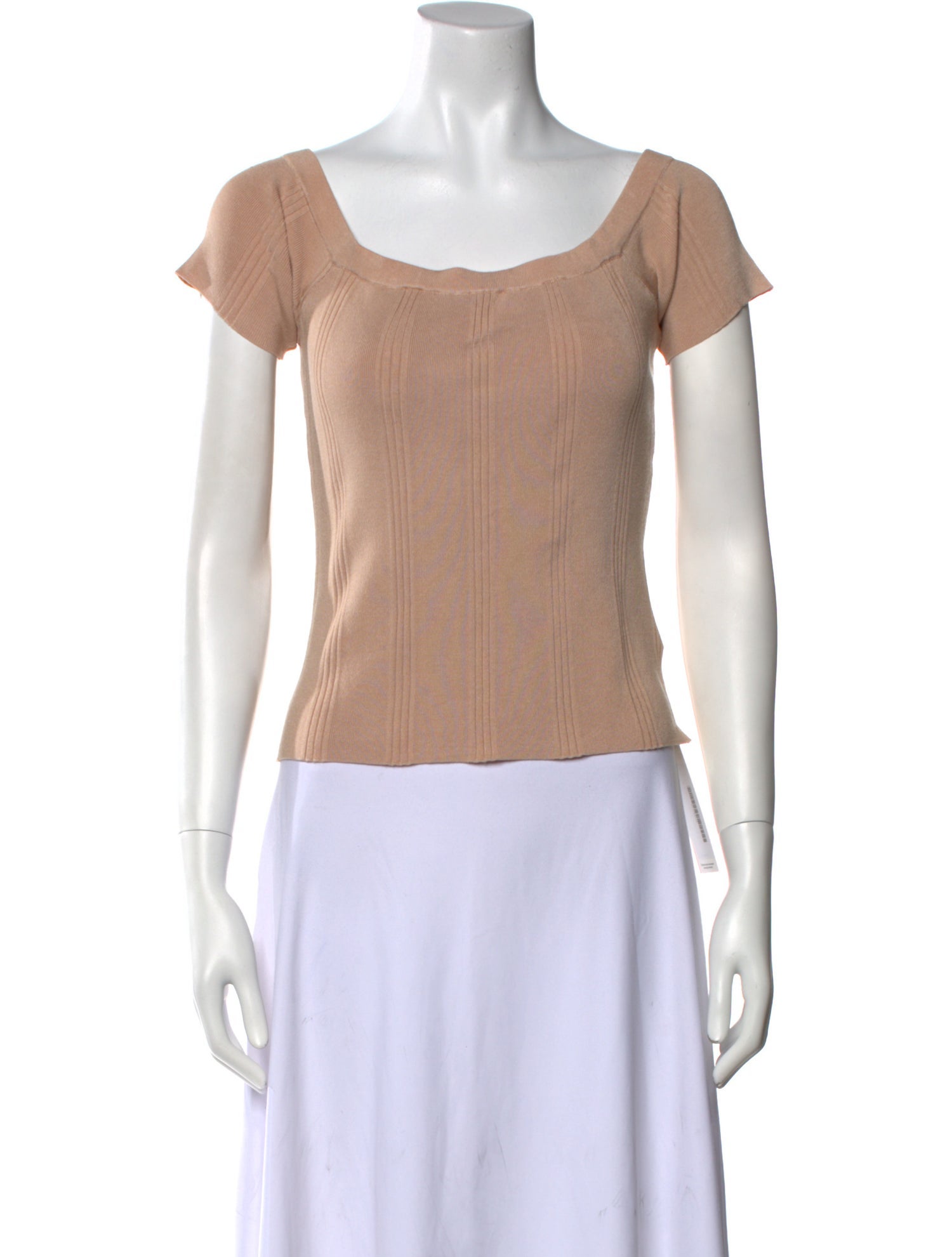 L'Agence Scoop Neck Short Sleeve T-Shirt