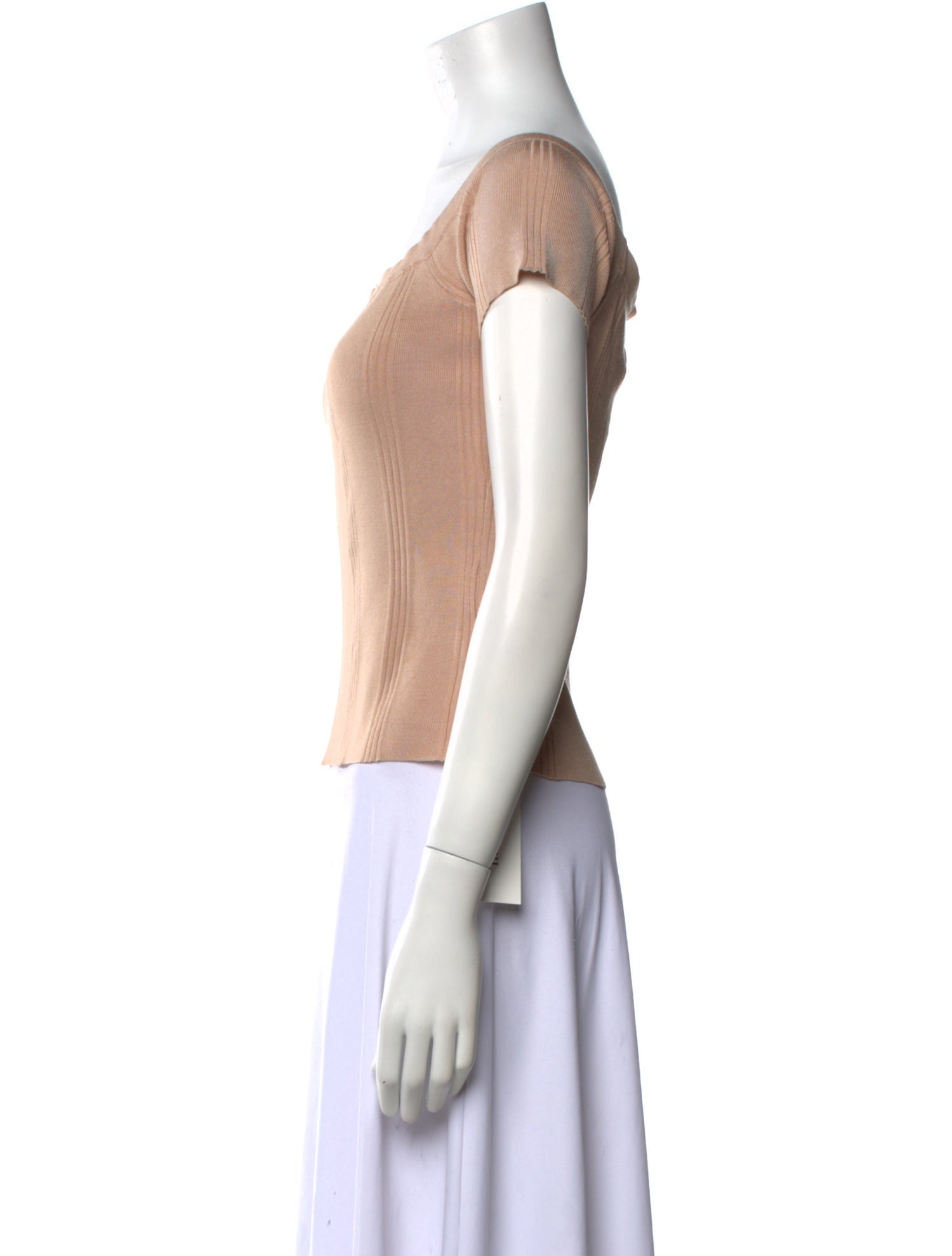 L'Agence Scoop Neck Short Sleeve T-Shirt