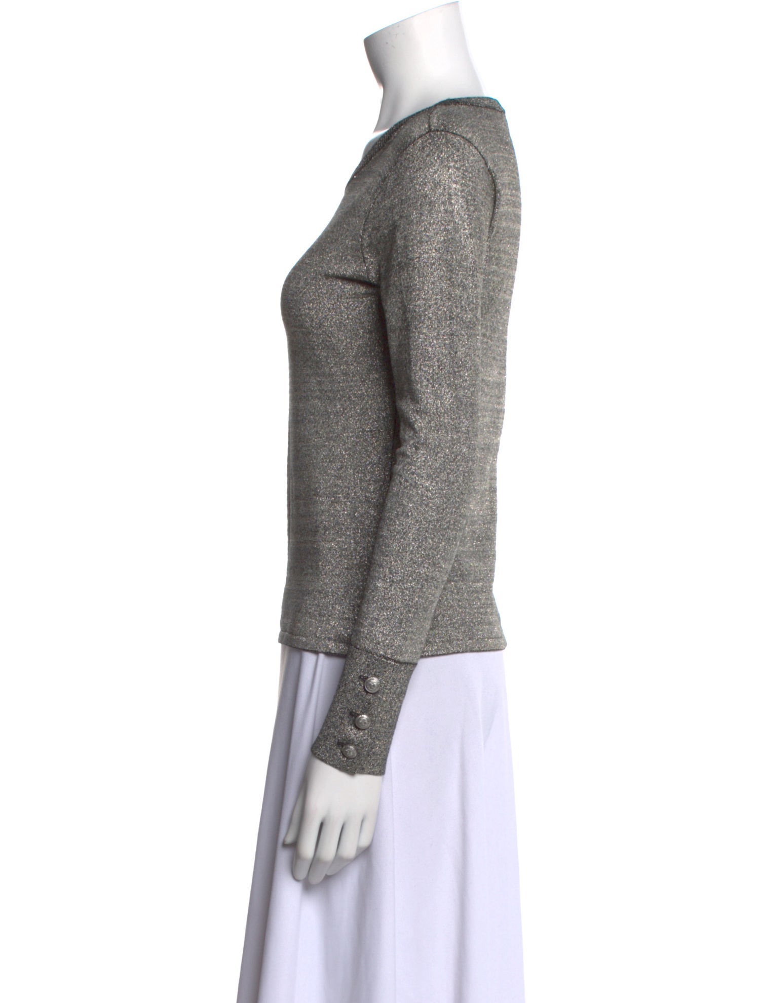 L'Agence Scoop Neck Long Sleeve Sweatshirt