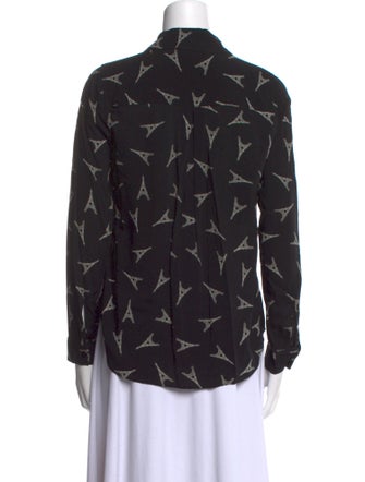 L'Agence Printed Long Sleeve Button-Up Top