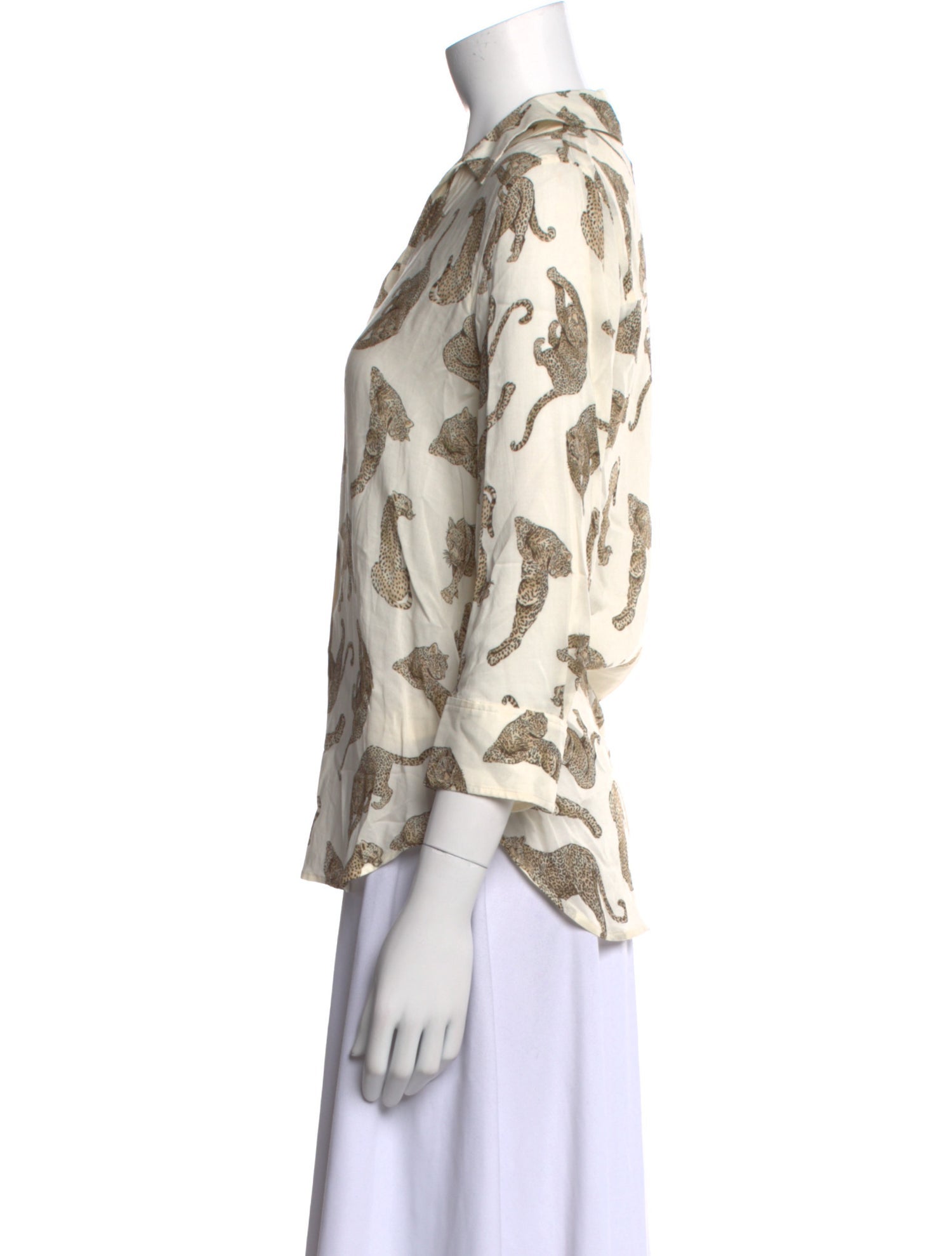 L'Agence Printed V-Neck Blouse w/ Tags