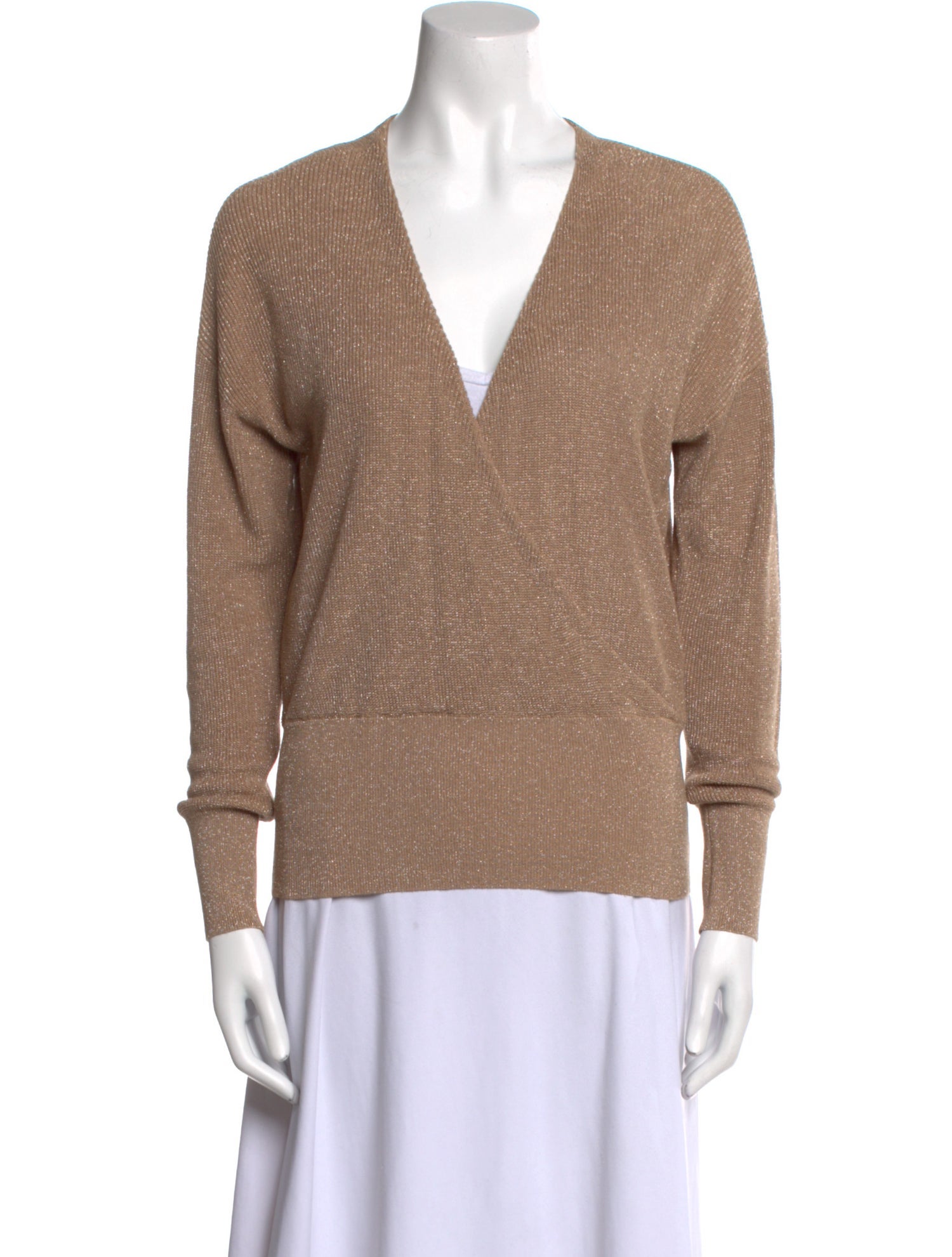 L'Agence V-Neck Long Sleeve Sweatshirt
