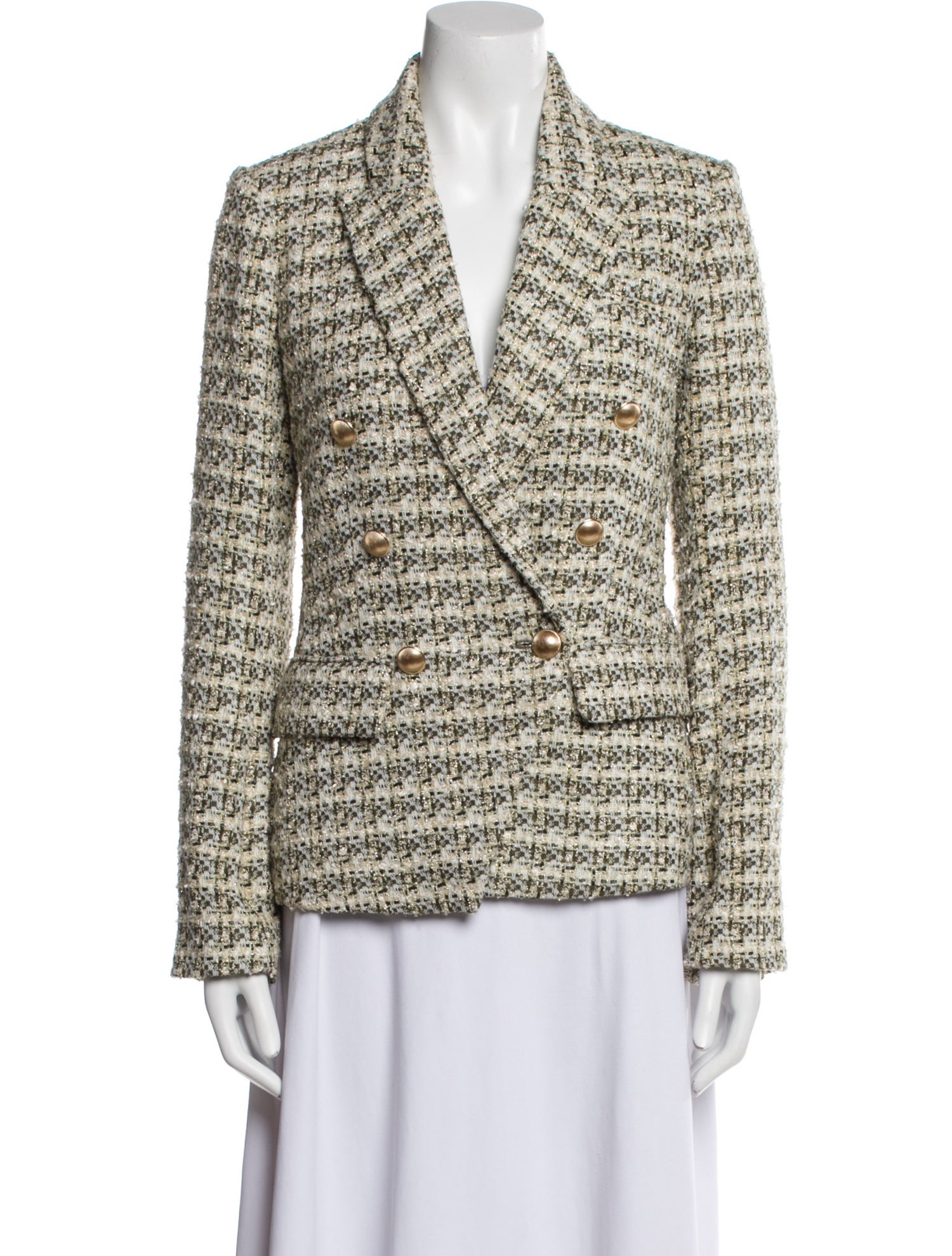 L'Agence Tweed Pattern Blazer