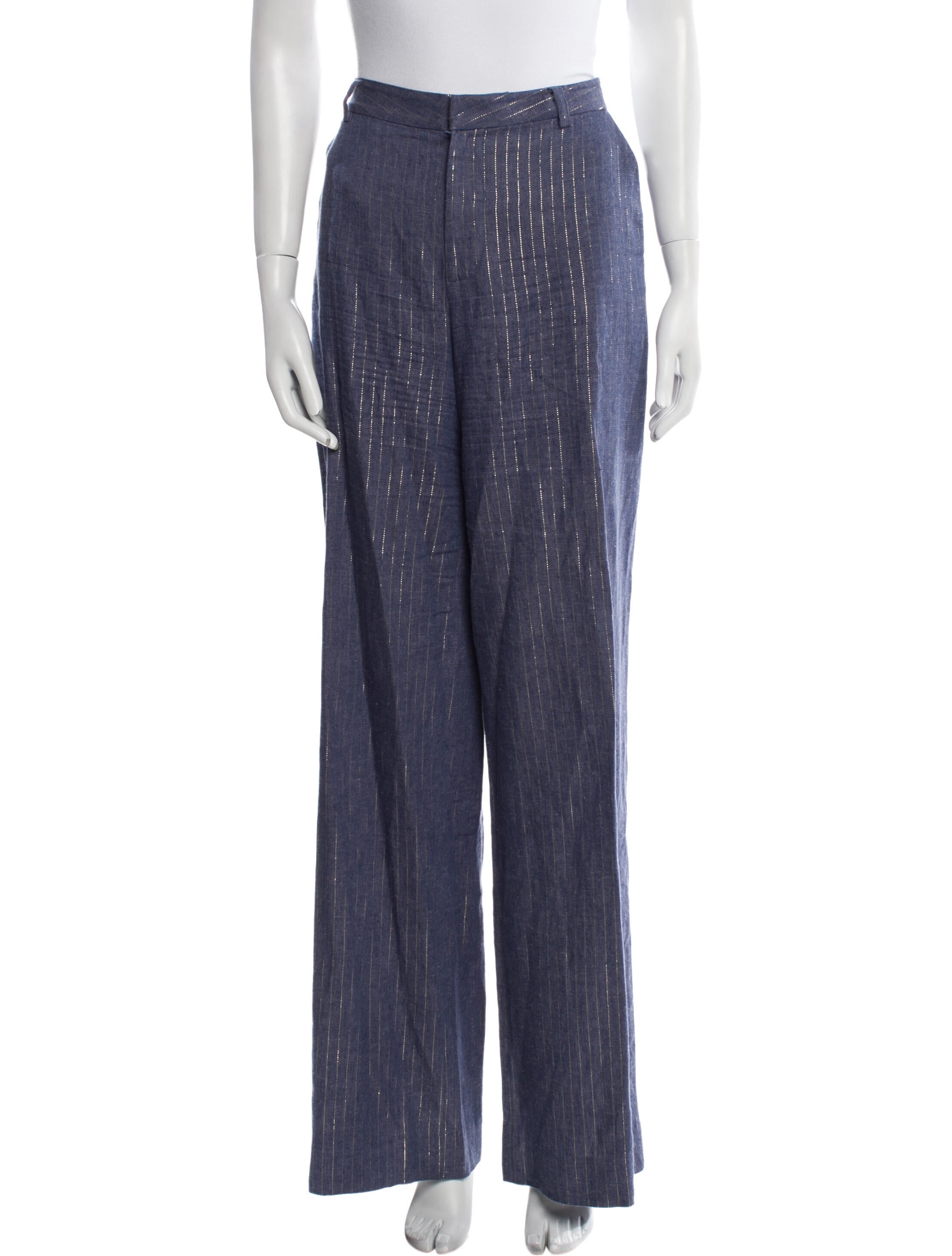 L'Agence Striped Wide Leg Pants