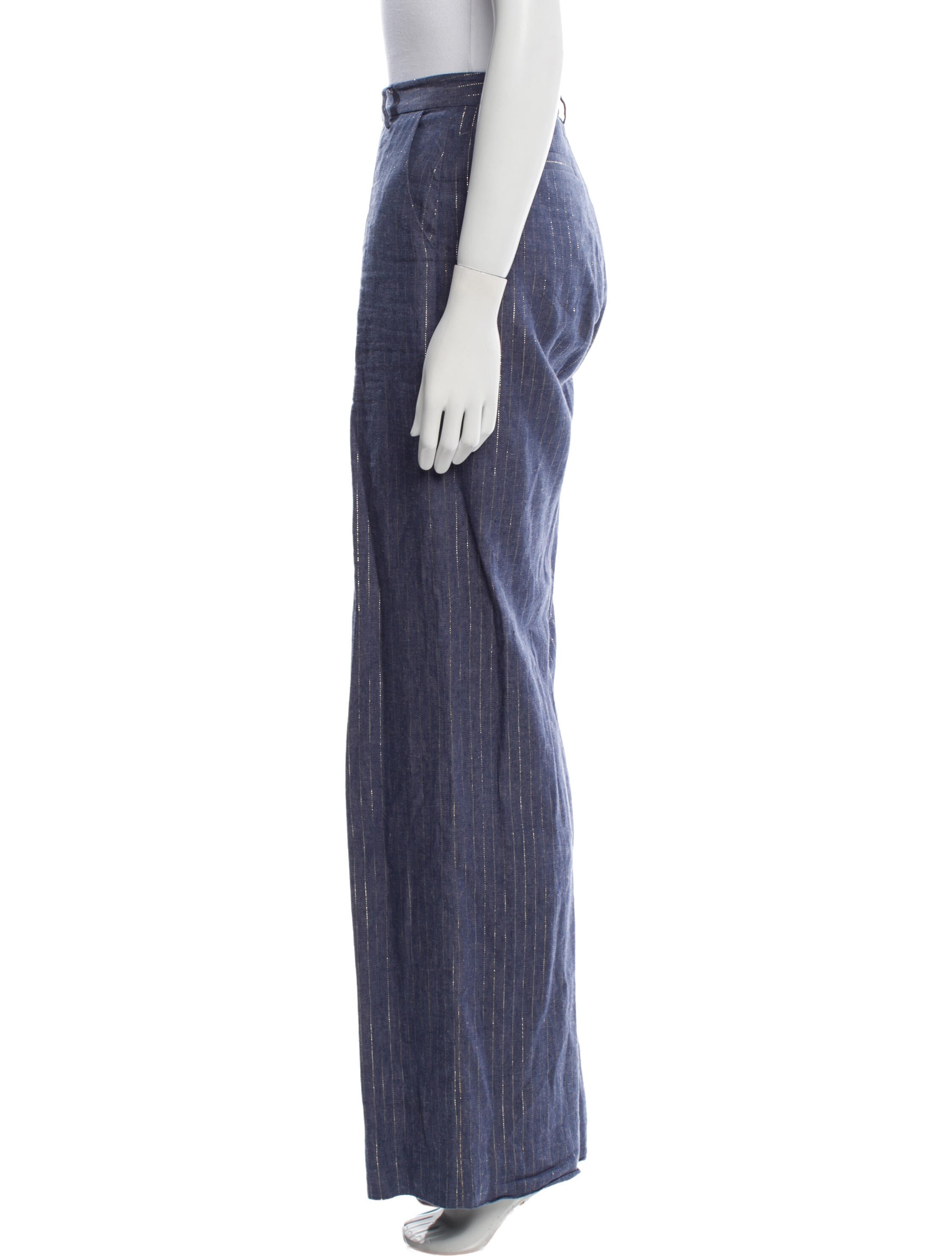 L'Agence Striped Wide Leg Pants