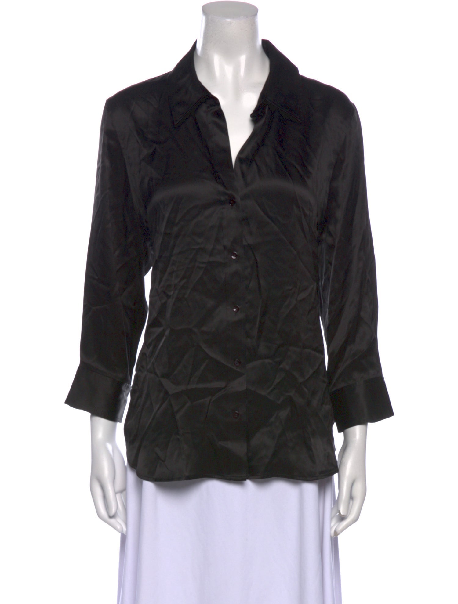 L'Agence Silk Printed Button-Up Top