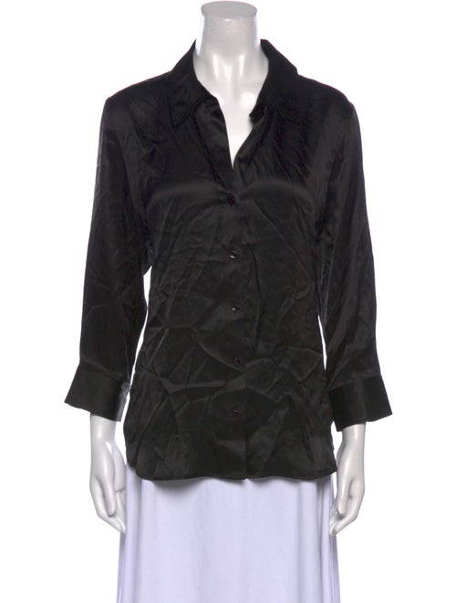 L'Agence Silk Printed Button-Up Top