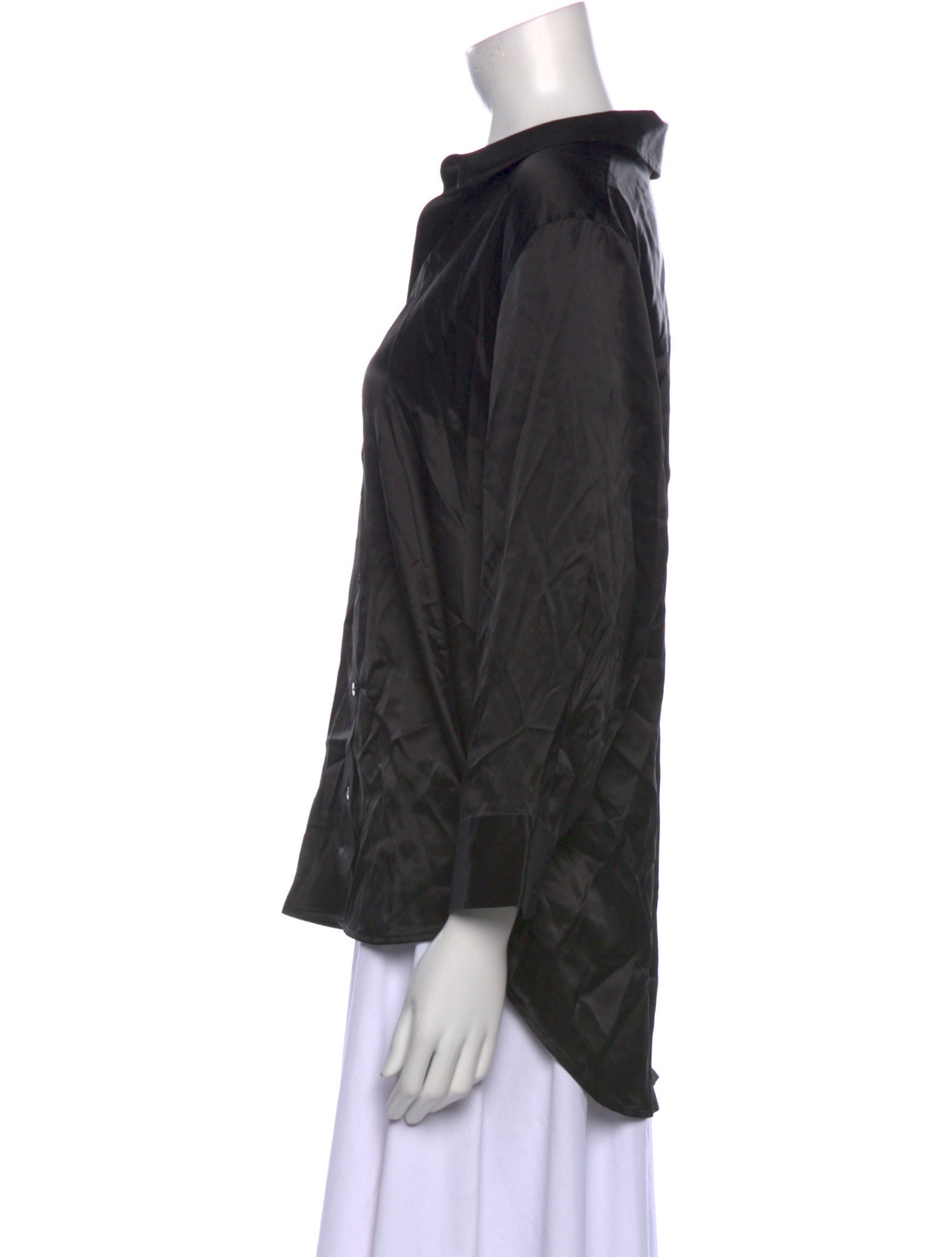 L'Agence Silk Printed Button-Up Top