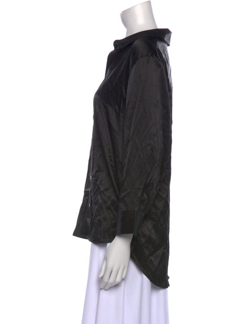 L'Agence Silk Printed Button-Up Top