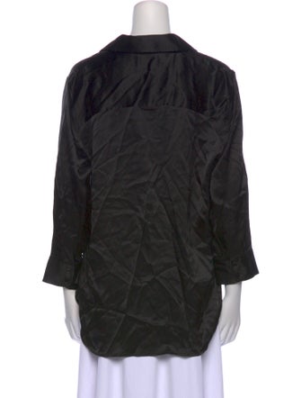 L'Agence Silk Printed Button-Up Top