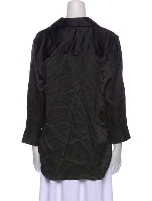 L'Agence Silk Printed Button-Up Top