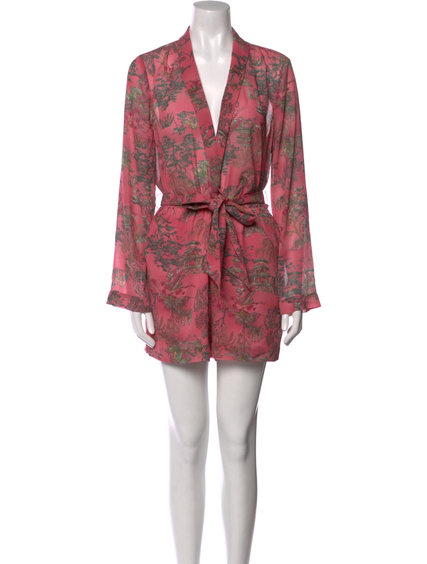 L'Agence Printed V-Neck Romper