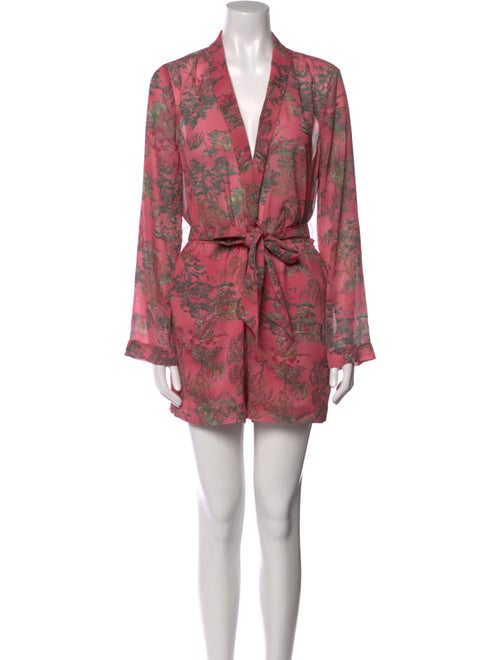 L'Agence Printed V-Neck Romper