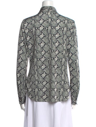 L'Agence Printed Long Sleeve Button-Up Top