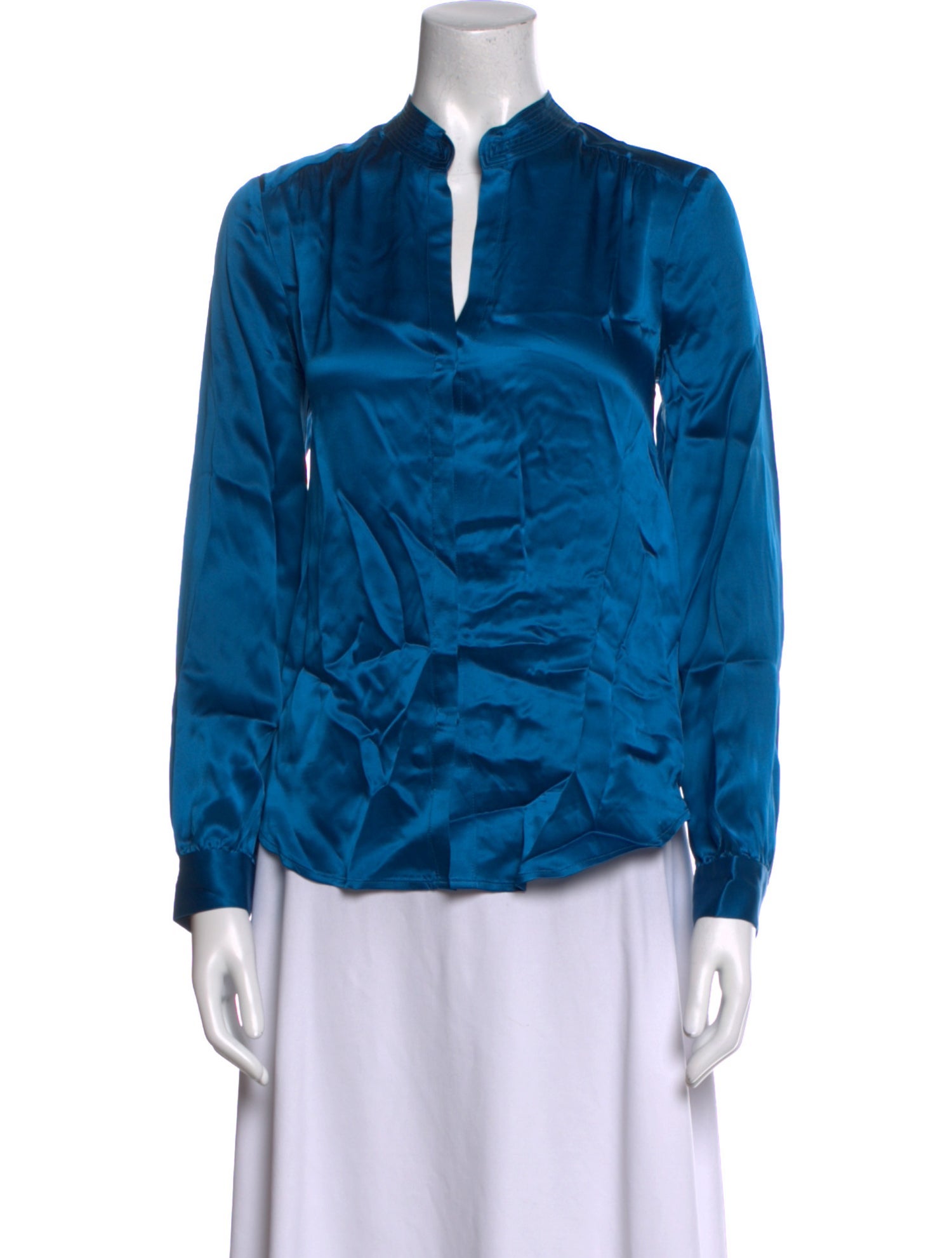 L'Agence Silk V-Neck Blouse