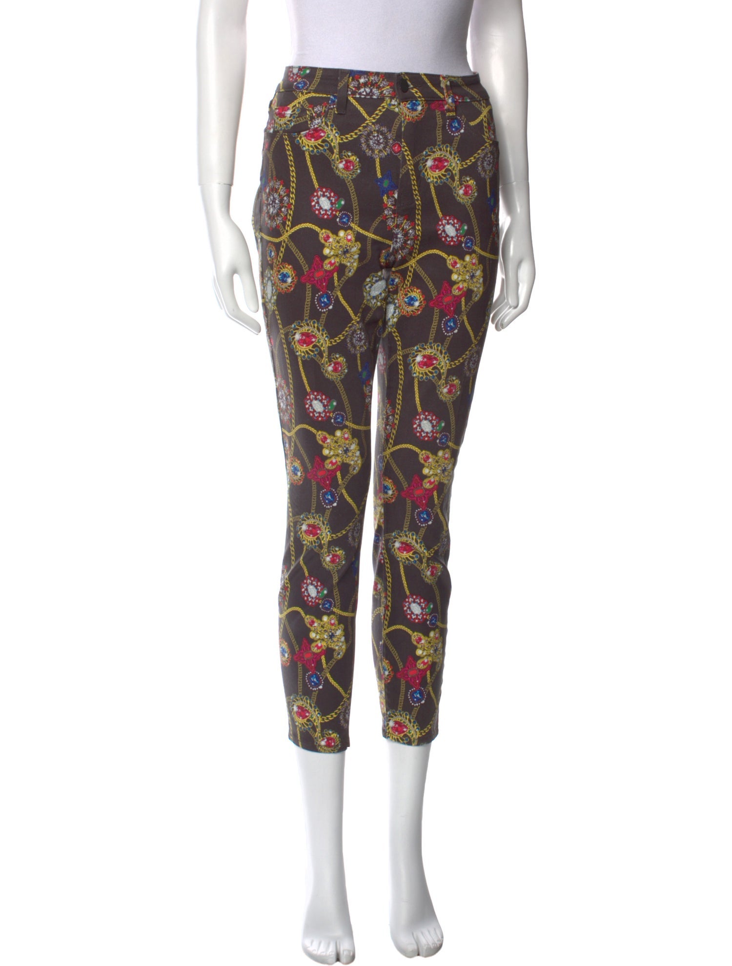 L'Agence Floral Print Skinny Leg Pants