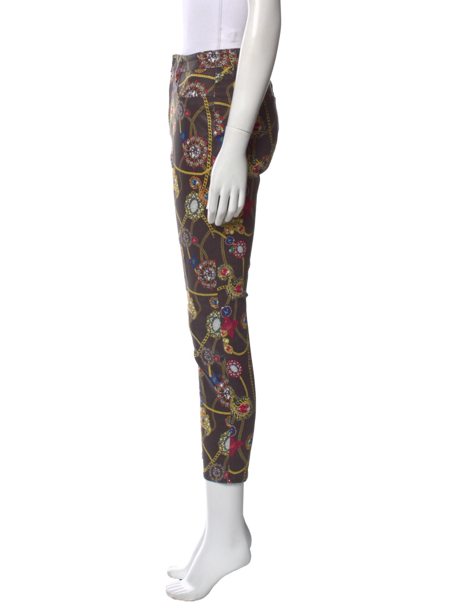 L'Agence Floral Print Skinny Leg Pants