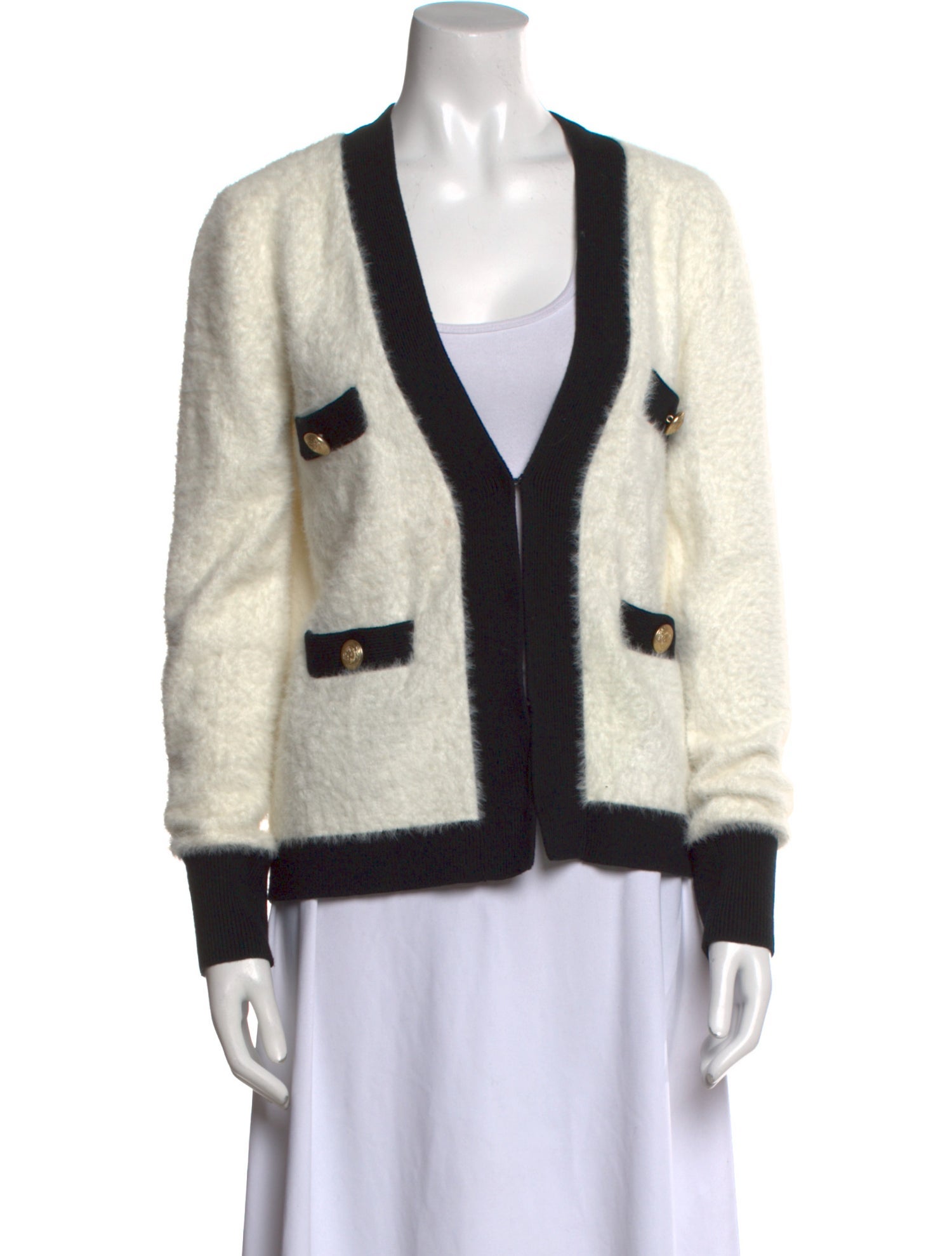 L'Agence Nylon V-Neck Sweater