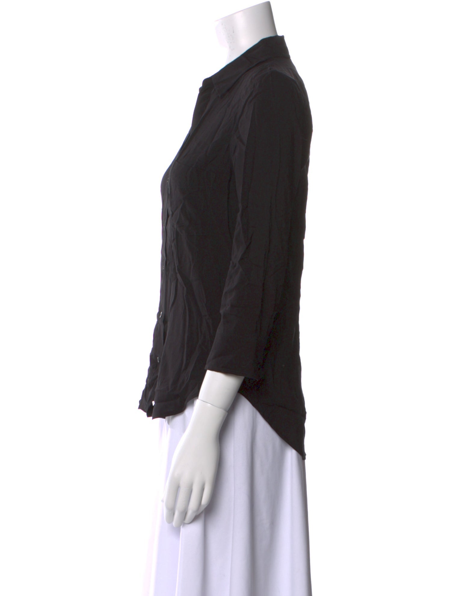 L'Agence Three-Quarter Sleeve Button-Up Top