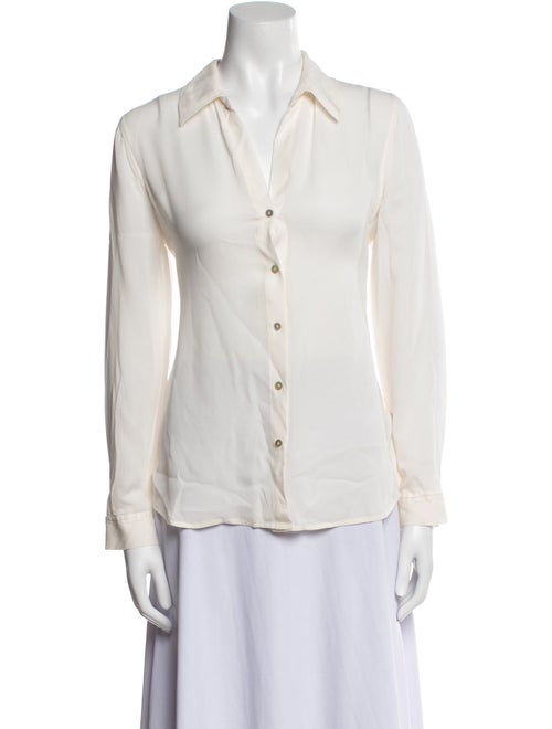 L'Agence Silk Long Sleeve Button-Up Top