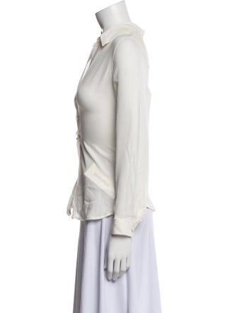 L'Agence Silk Long Sleeve Button-Up Top