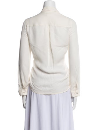 L'Agence Silk Long Sleeve Button-Up Top