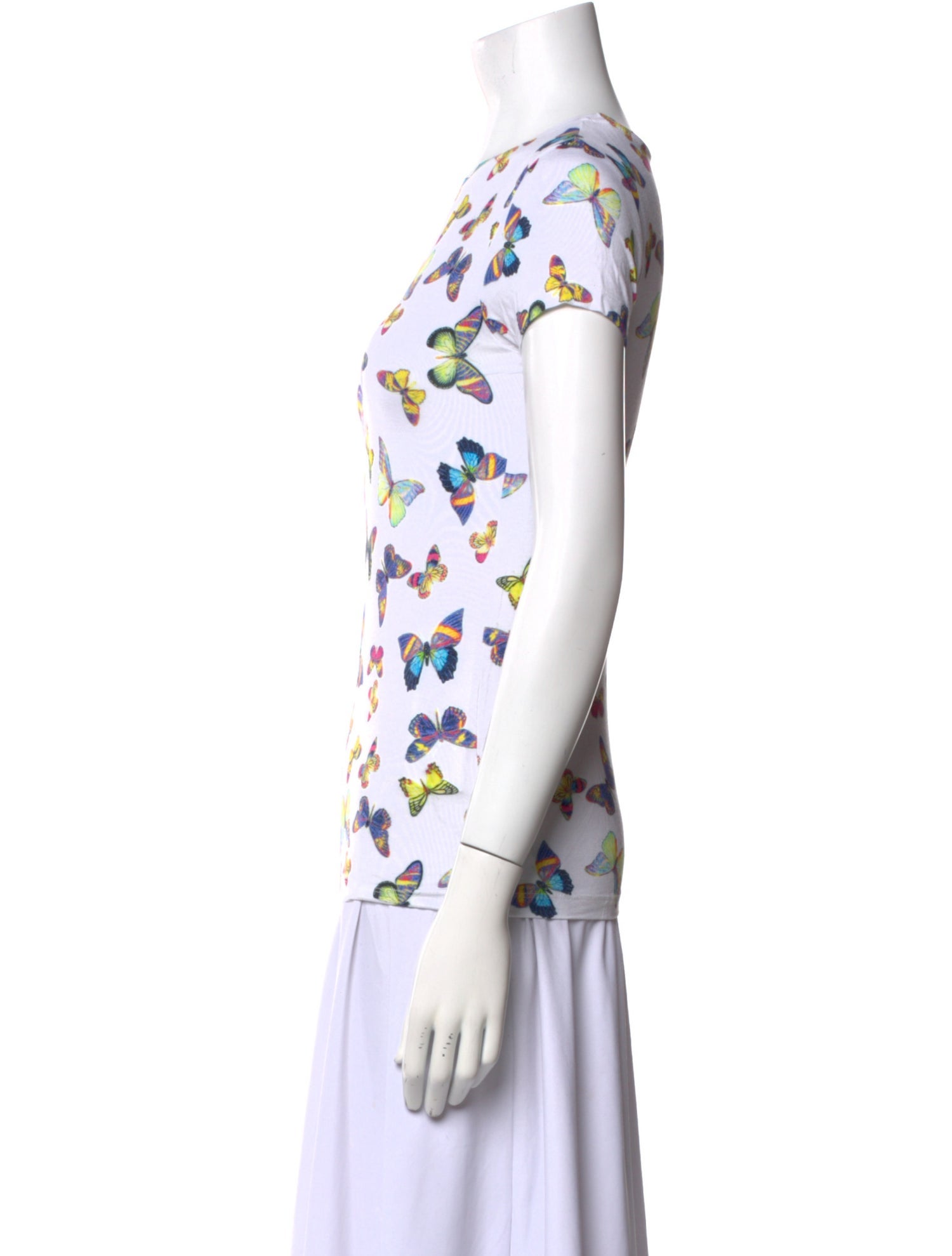 L'Agence Floral Print Crew Neck T-Shirt