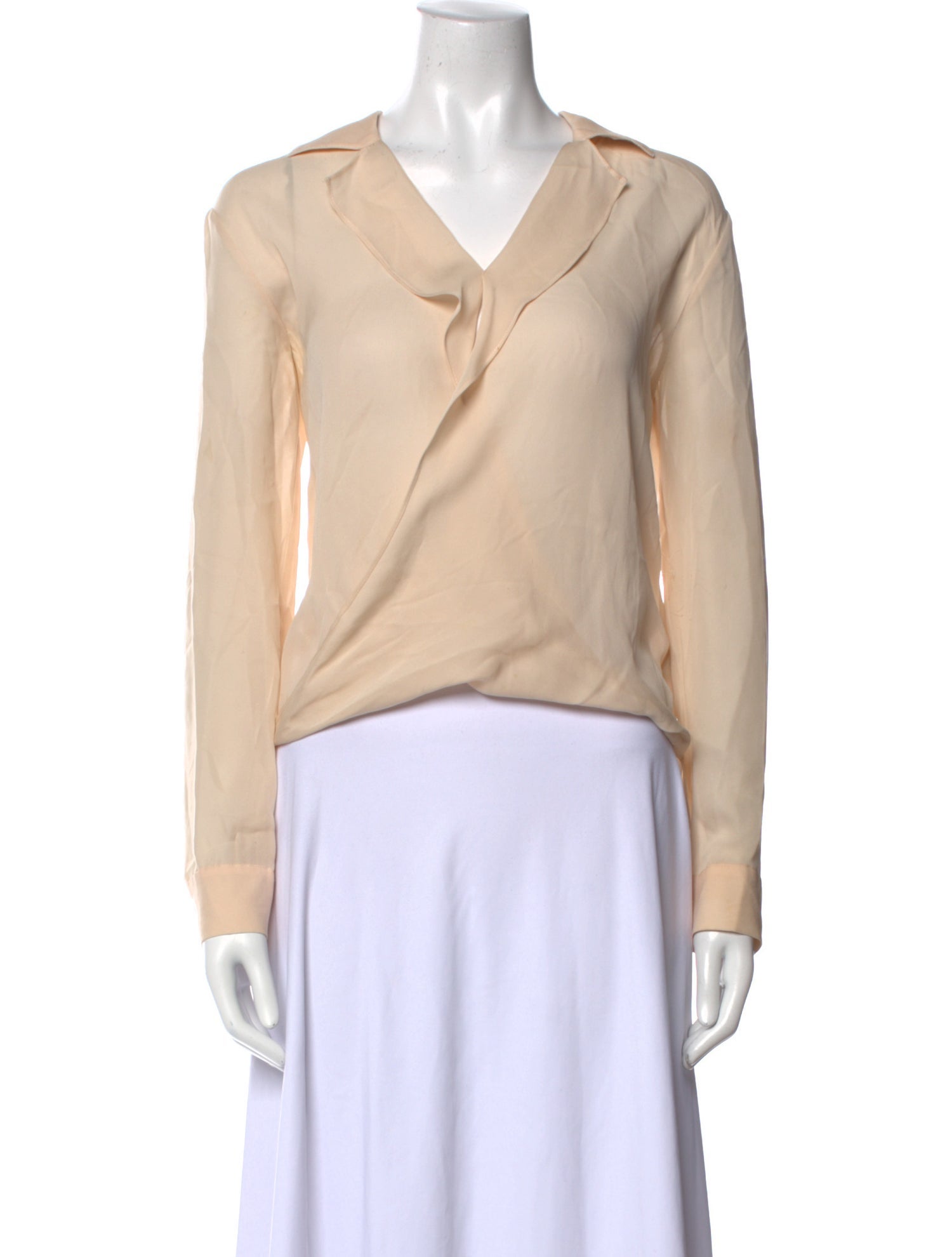 L'Agence Silk V-Neck Crop Top