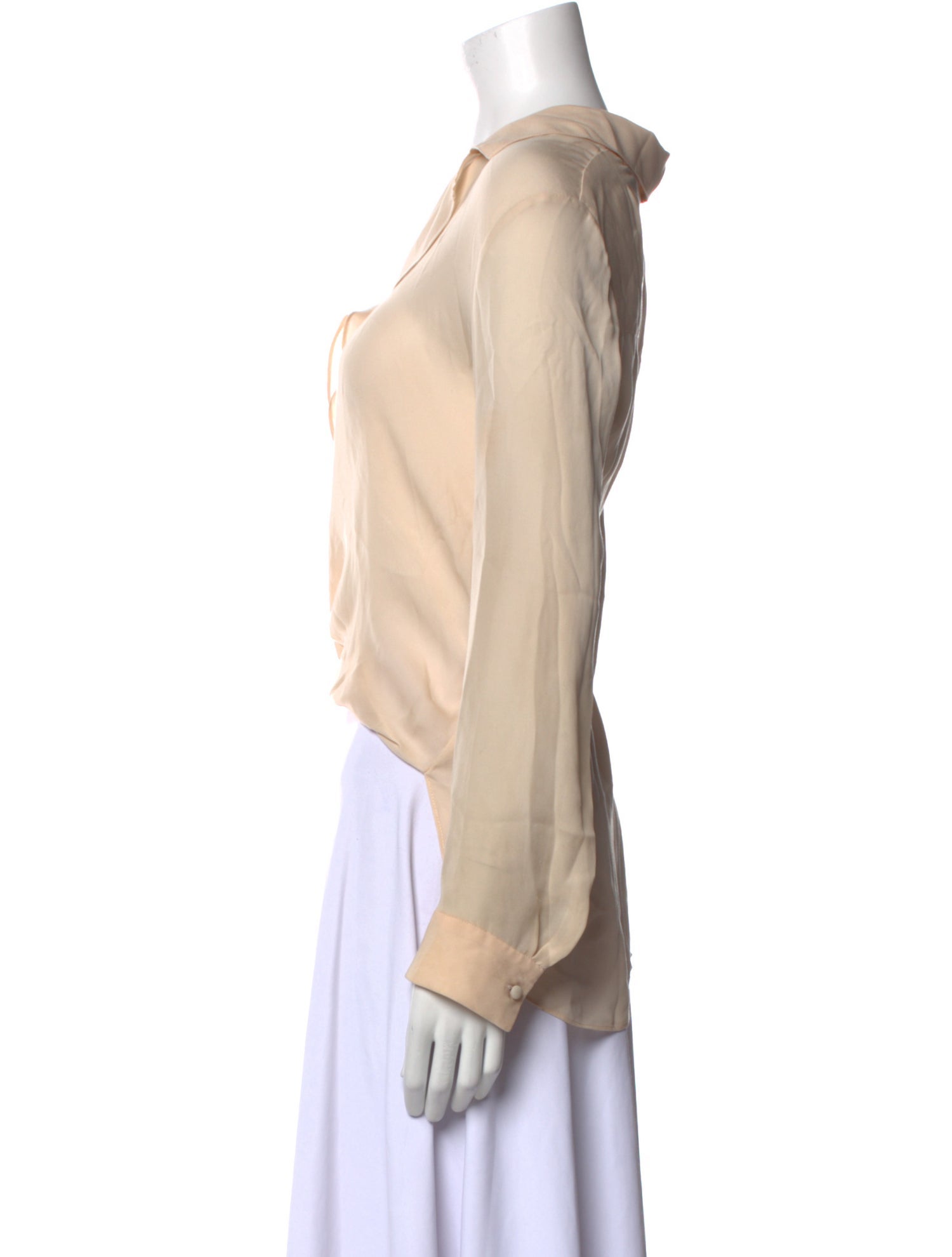 L'Agence Silk V-Neck Crop Top