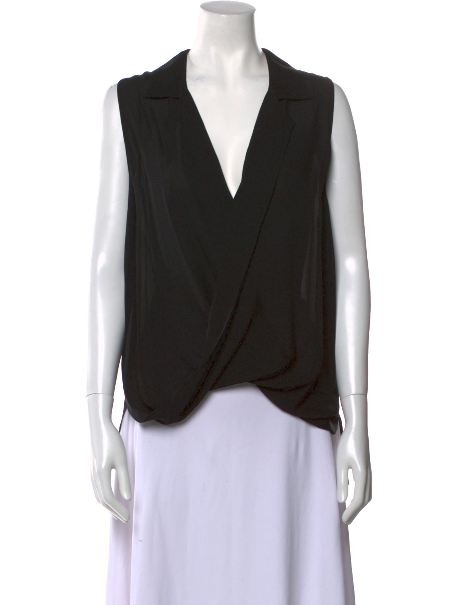 L'Agence Silk V-Neck Blouse