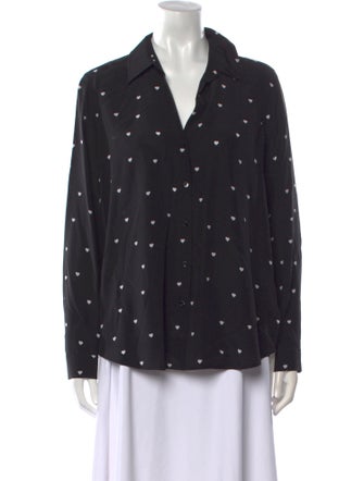 L'Agence Silk Printed Button-Up Top