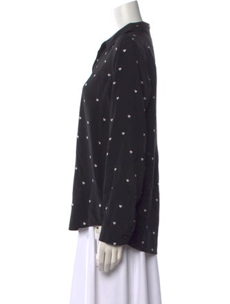 L'Agence Silk Printed Button-Up Top