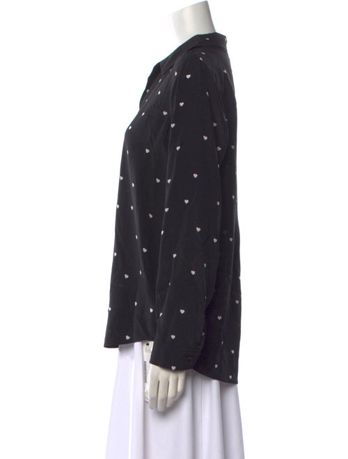 L'Agence Silk Printed Button-Up Top