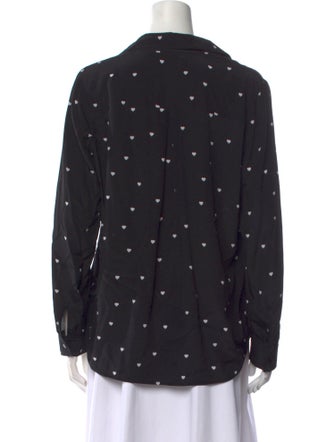 L'Agence Silk Printed Button-Up Top