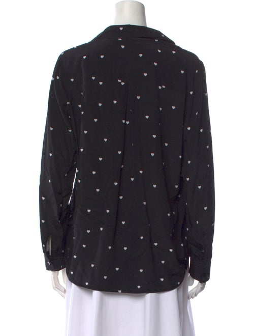 L'Agence Silk Printed Button-Up Top