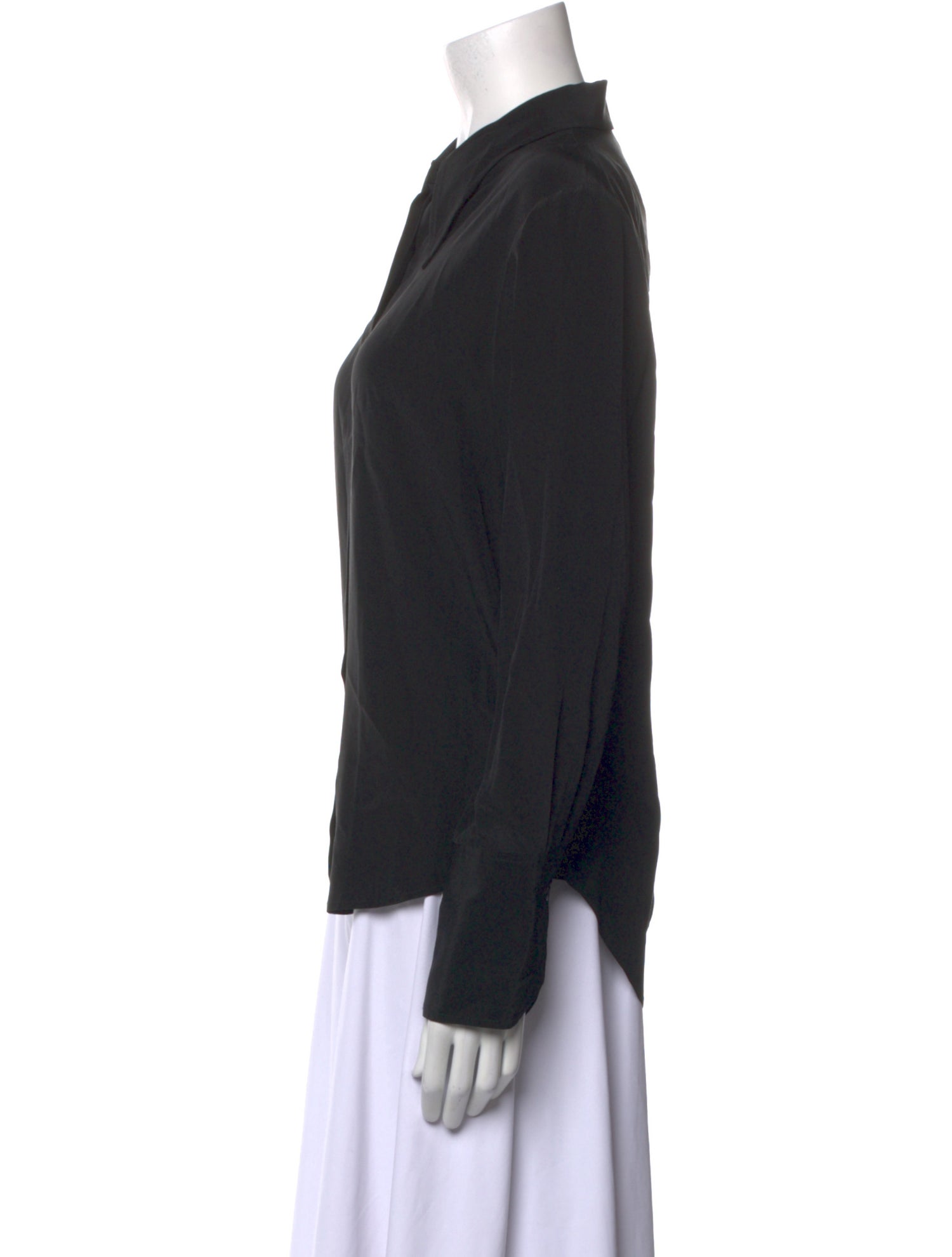 L'Agence Silk Long Sleeve Button-Up Top