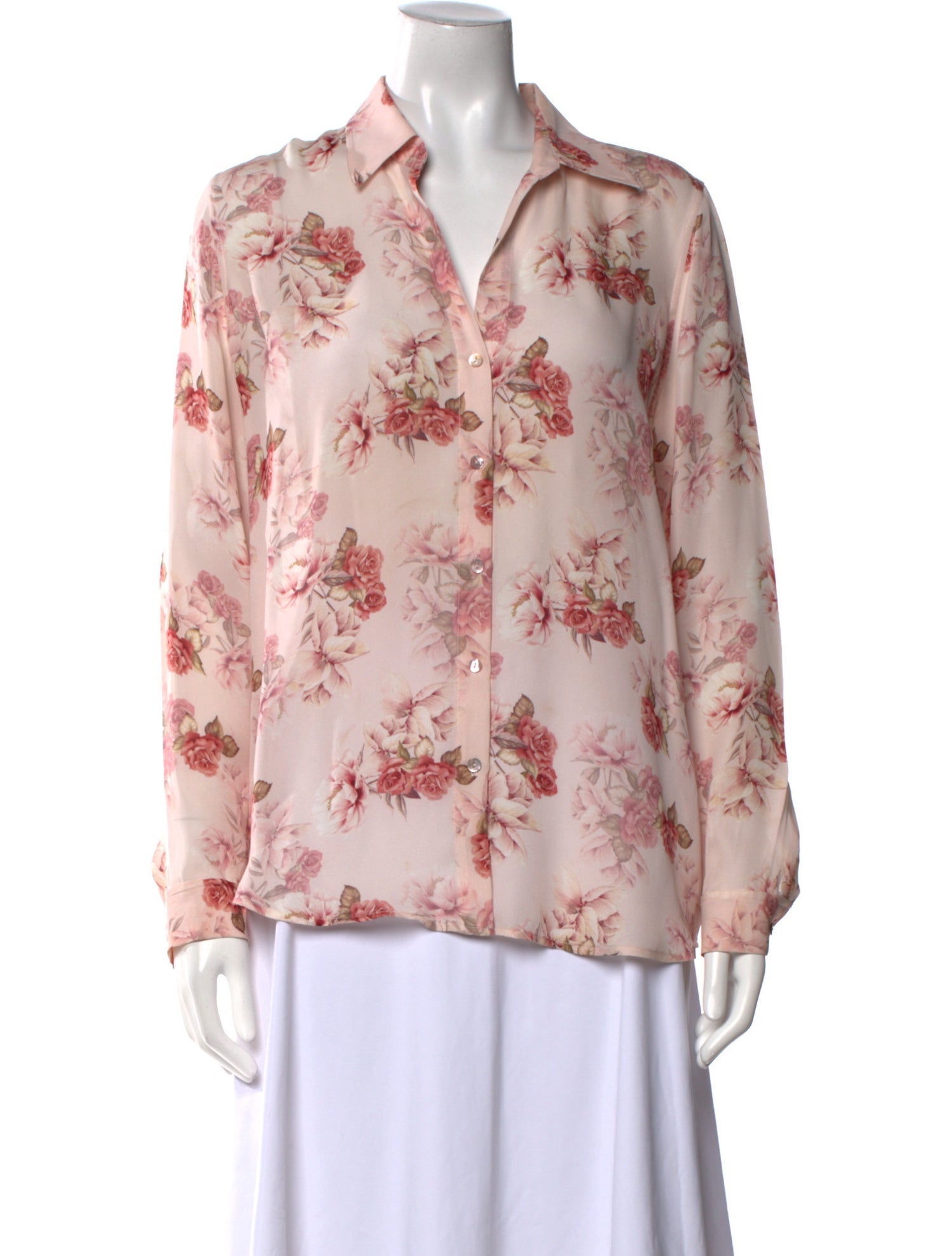 L'Agence Silk Floral Print Blouse