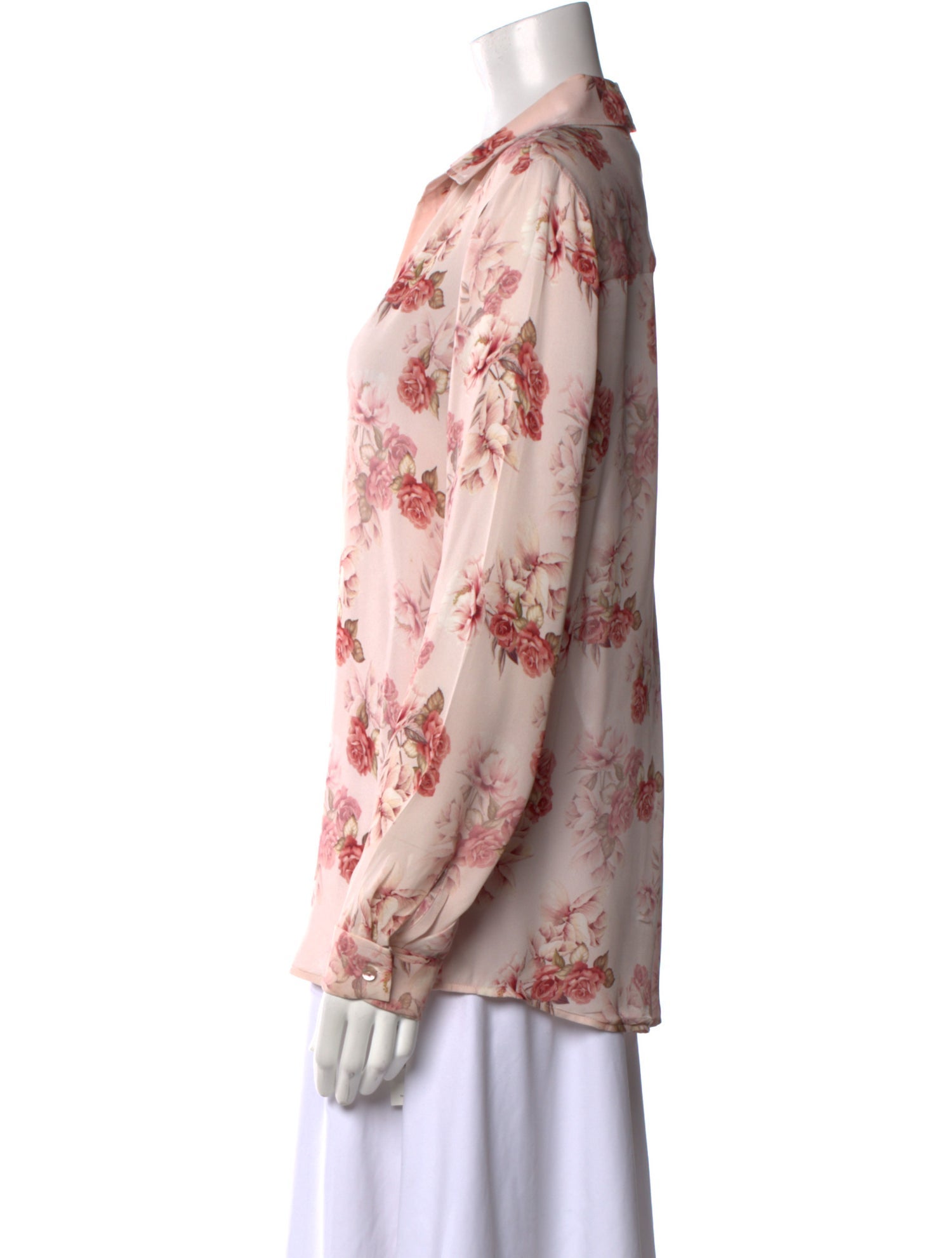 L'Agence Silk Floral Print Blouse