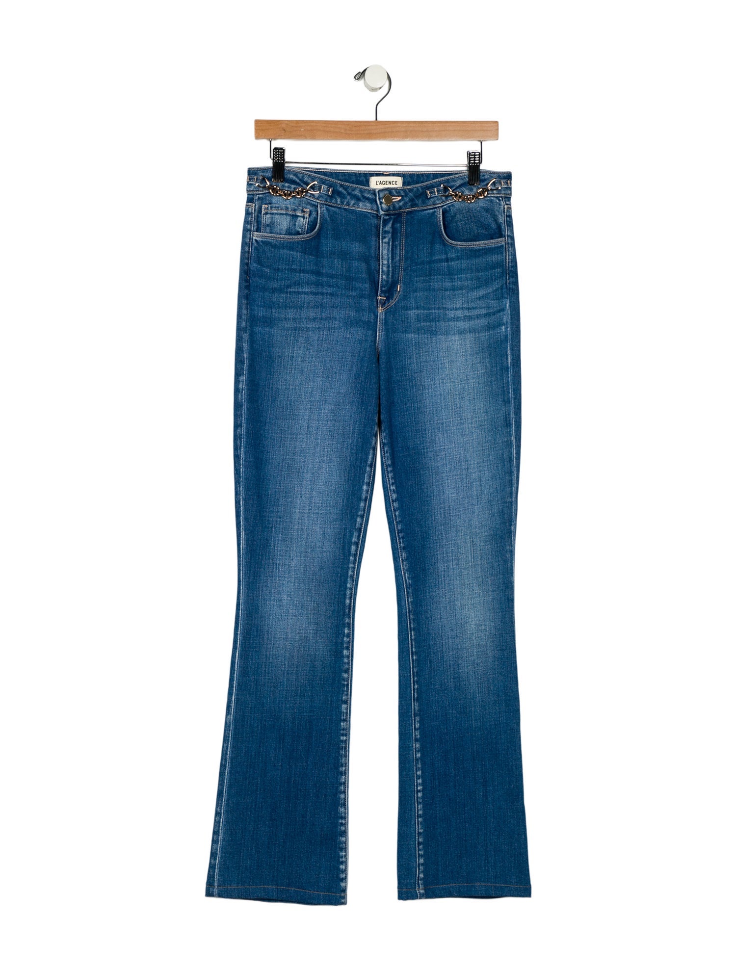 L'Agence Mid-Rise Wide Leg Jeans