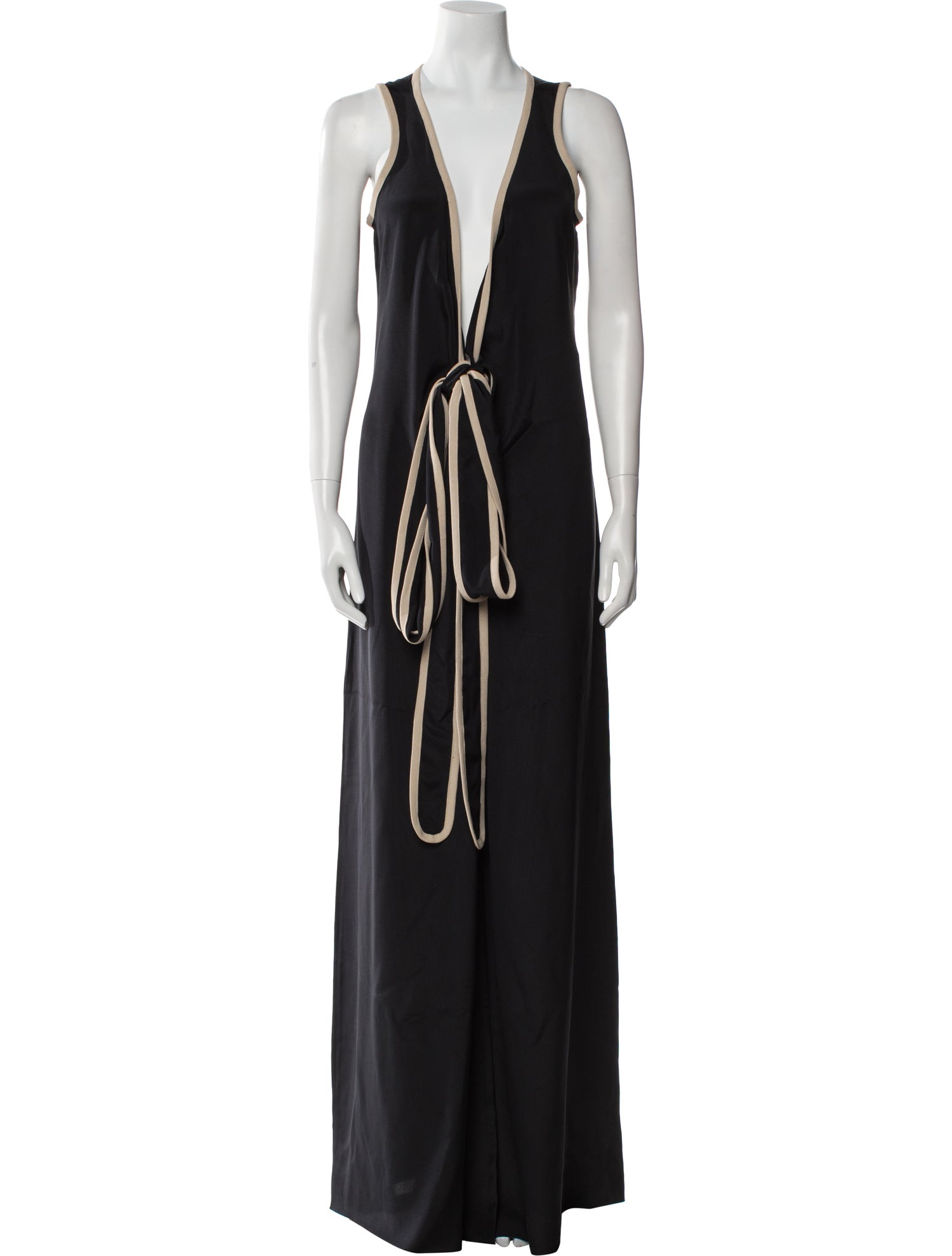 L'Agence Silk V-Neck Jumpsuit