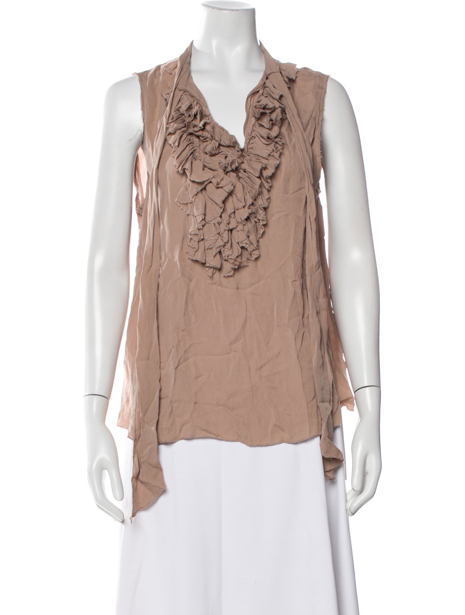 L'Agence Silk V-Neck Blouse