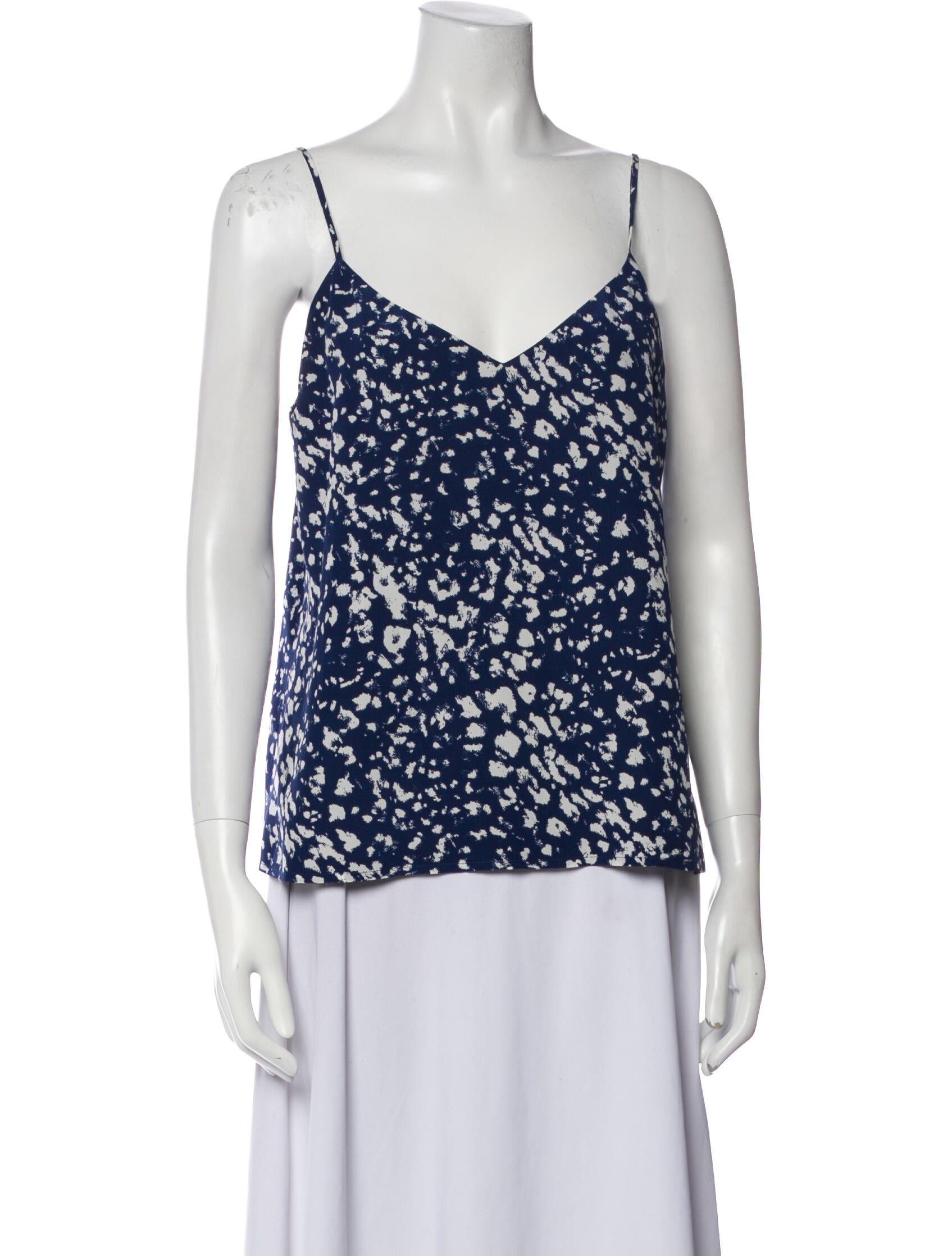 L'Agence Silk Floral Print Top