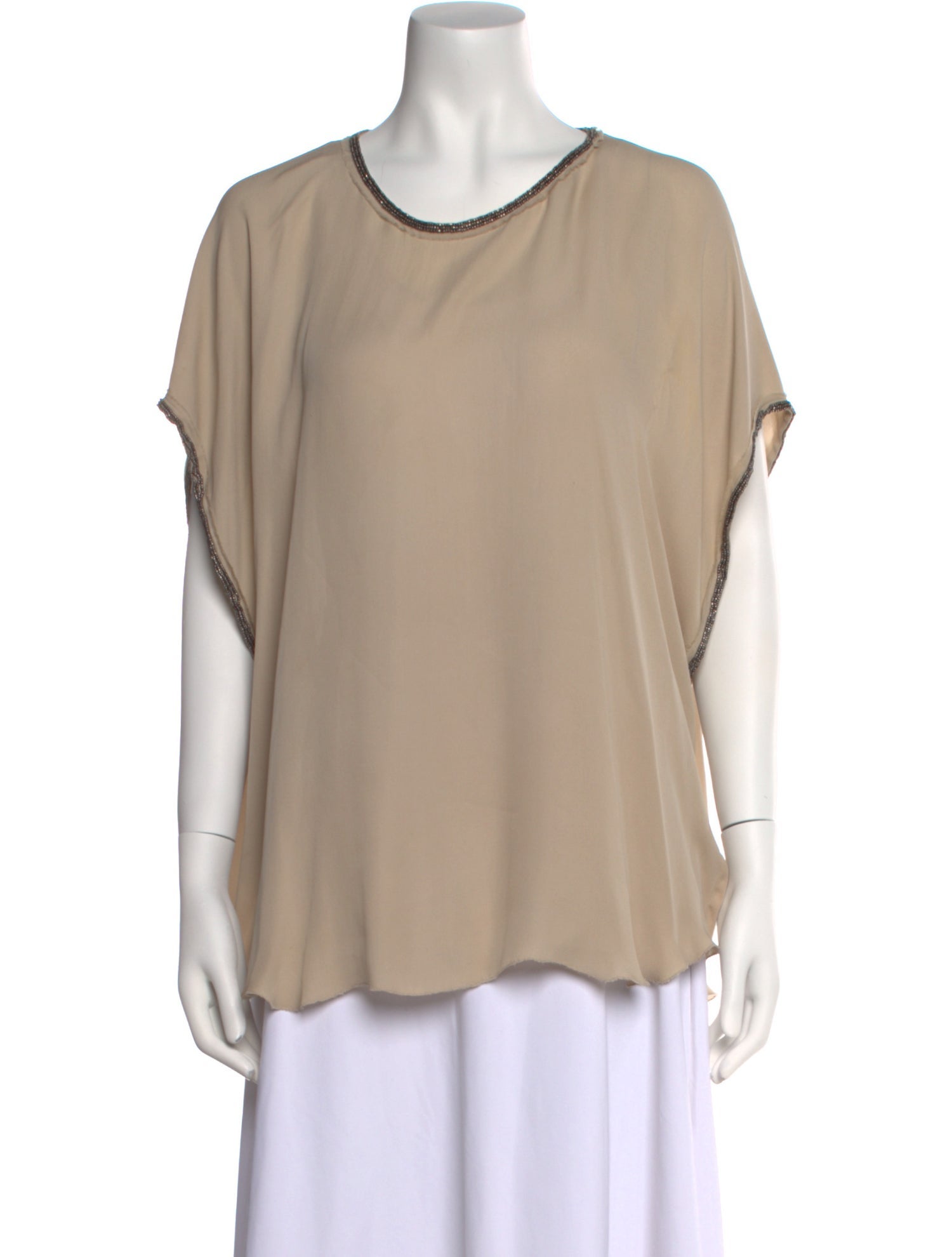 L'Agence Silk Scoop Neck T-Shirt