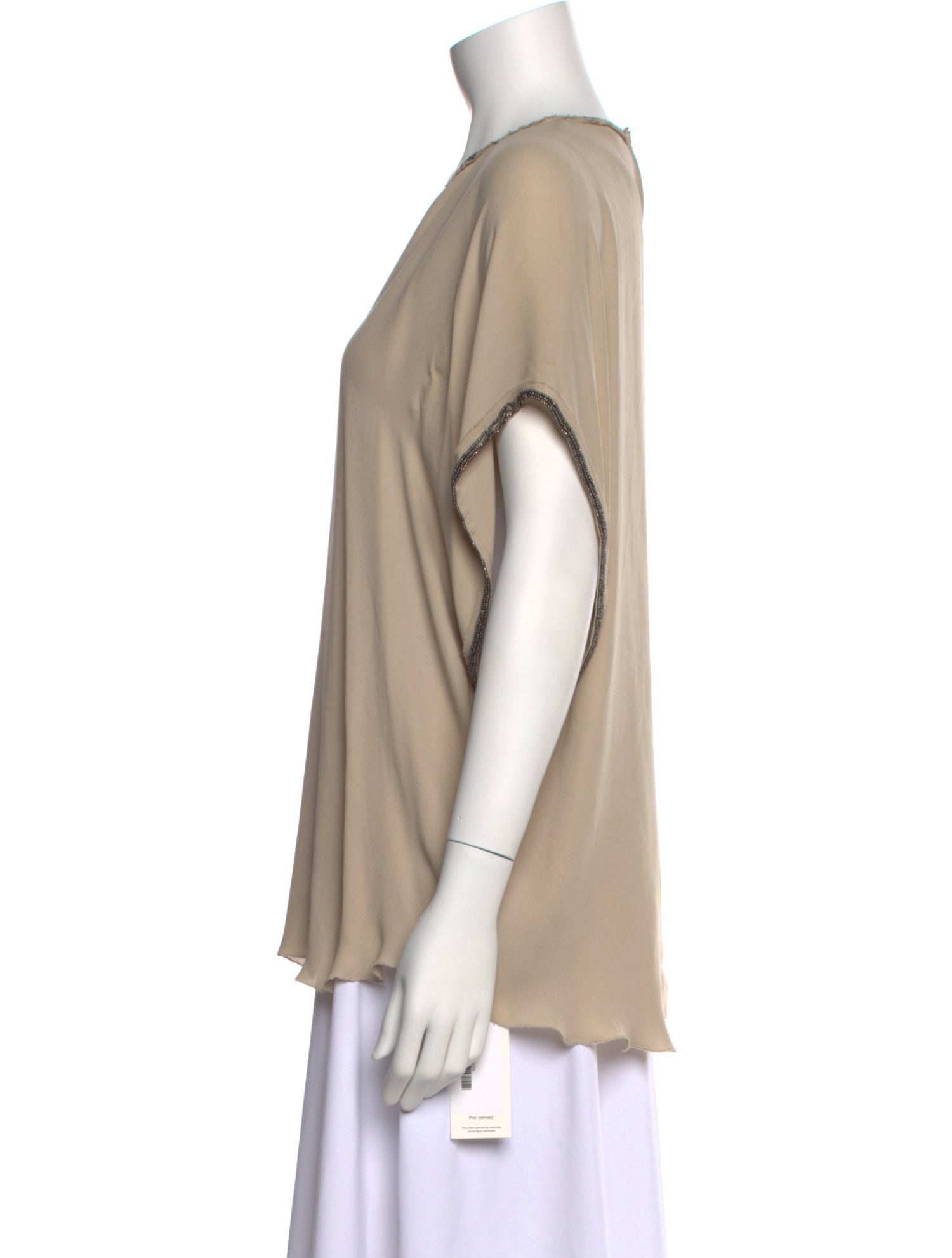 L'Agence Silk Scoop Neck T-Shirt