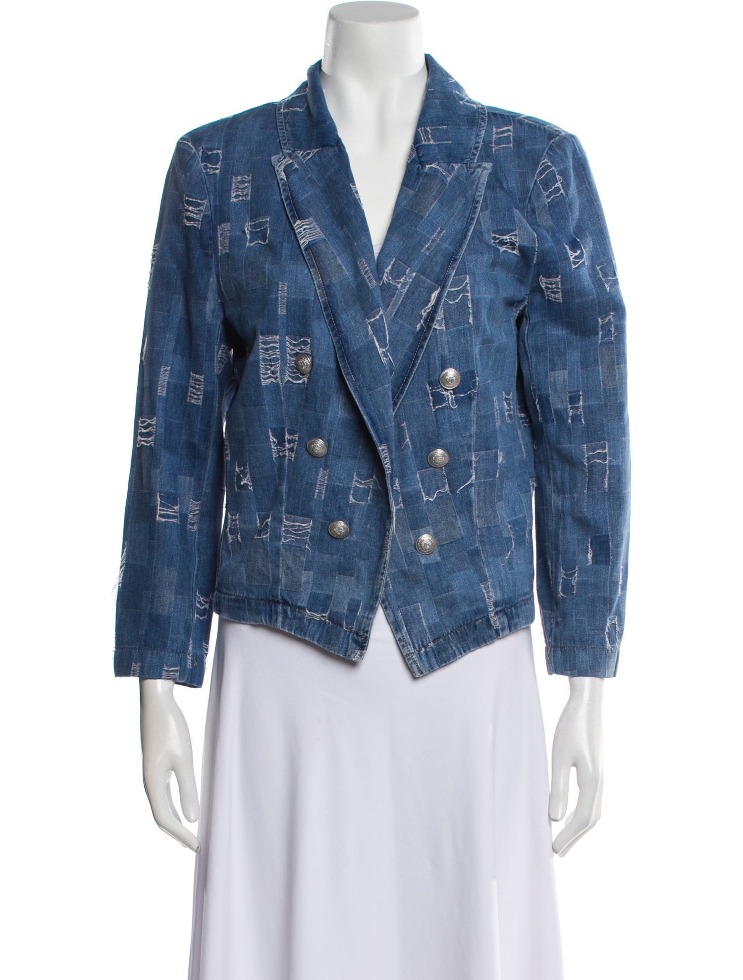 L'Agence Graphic Print Denim Jacket
