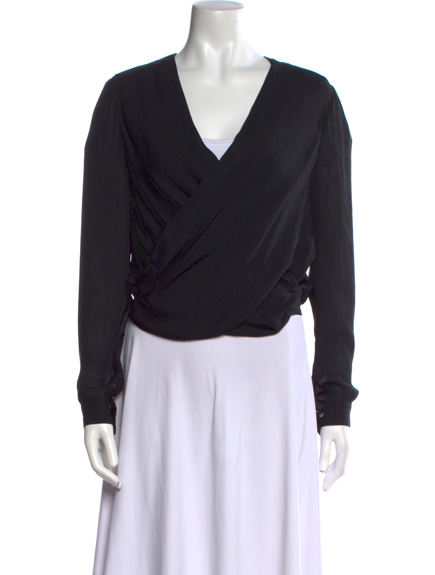 L'Agence Silk V-Neck Top