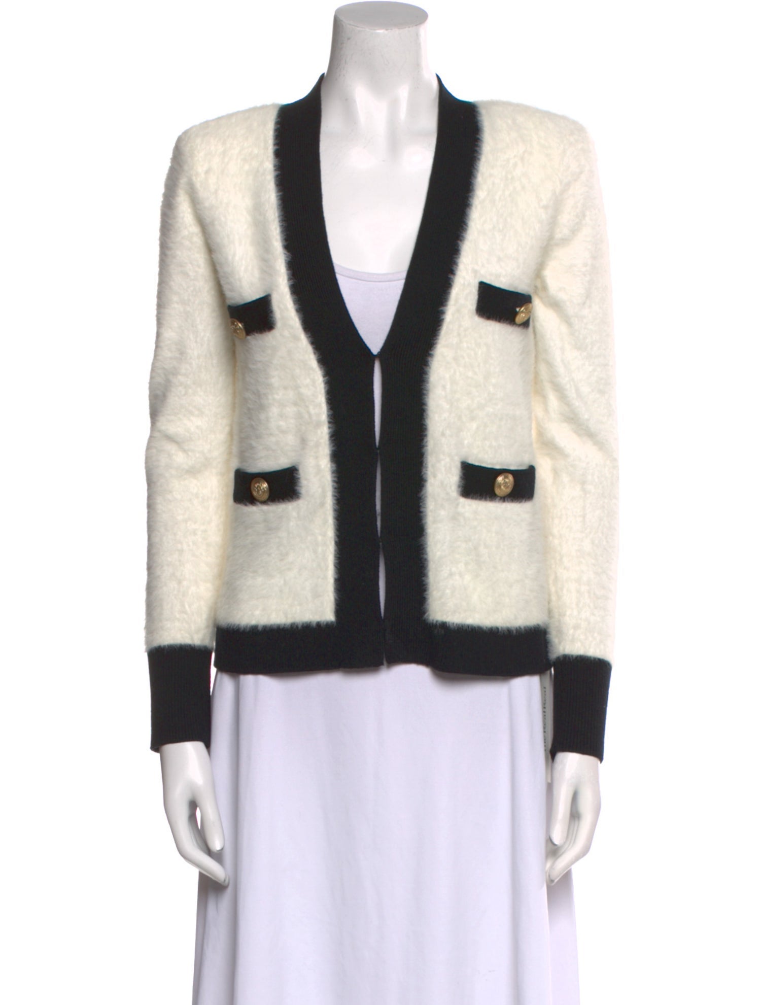 L'Agence Nylon Colorblock Pattern Sweater